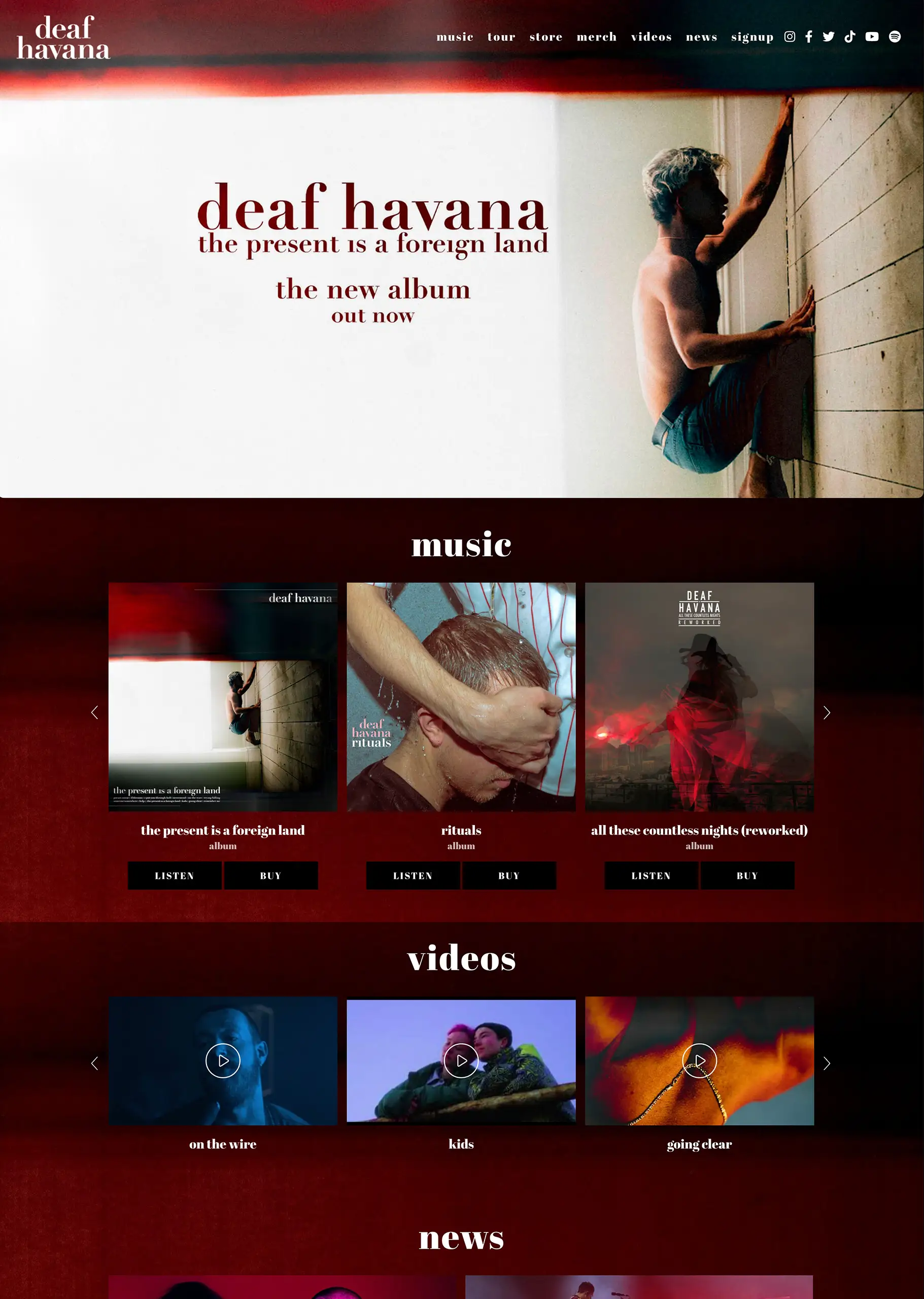 Deaf Havana WordPress Website