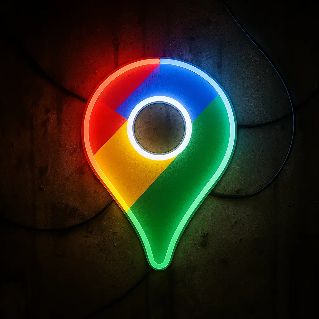Google Maps Neon Sign - mastering Google Business Profile
